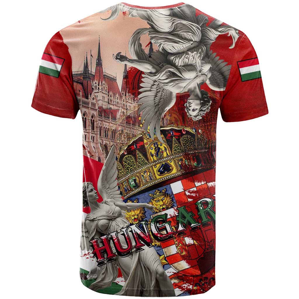 Hungary T Shirt Crowned with History Guarded by Angels