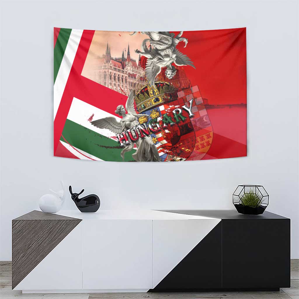 Hungary Tapestry Crowned with History Guarded by Angels