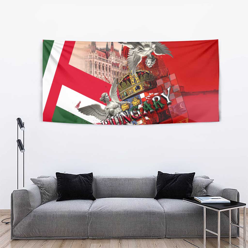 Hungary Tapestry Crowned with History Guarded by Angels