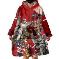 Hungary Wearable Blanket Hoodie Crowned with History Guarded by Angels