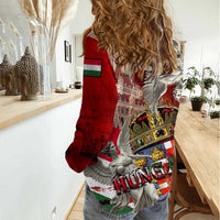 Hungary Women Casual Shirt Crowned with History Guarded by Angels