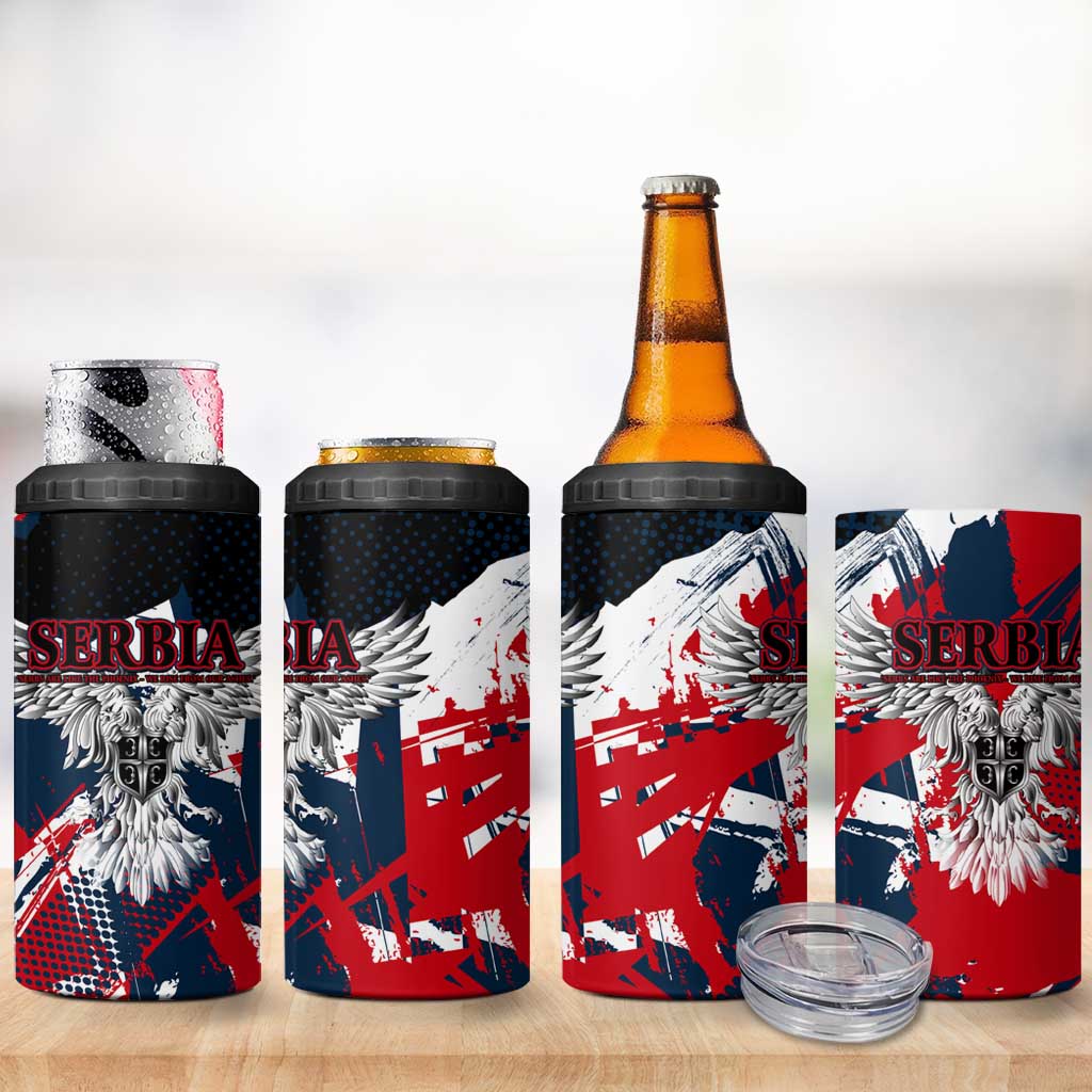 Serbia 4 in 1 Can Cooler Tumbler Like the Phoenix – Rising from Ashes with Pride and Power