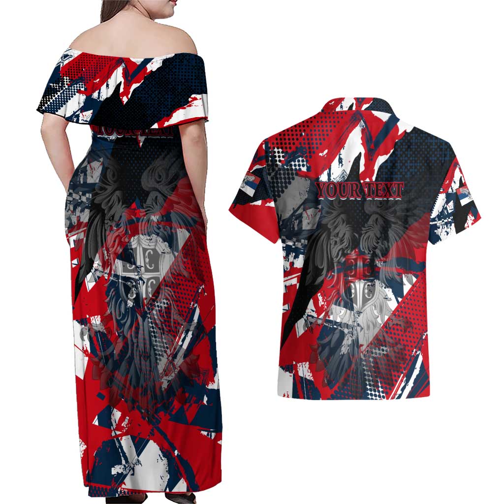 Serbia Couples Matching Off Shoulder Maxi Dress and Hawaiian Shirt Like the Phoenix – Rising from Ashes with Pride and Power