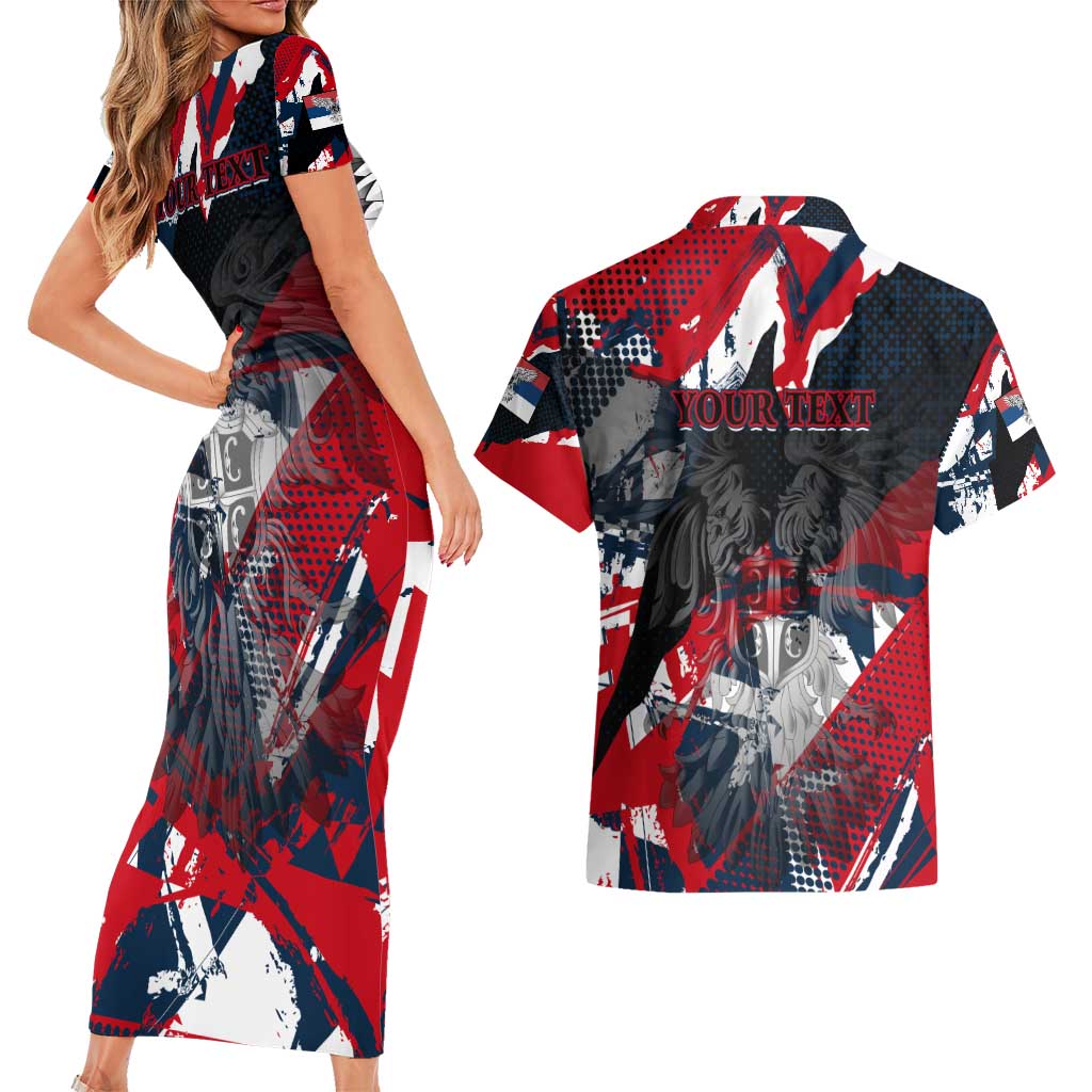 Serbia Couples Matching Short Sleeve Bodycon Dress and Hawaiian Shirt Like the Phoenix – Rising from Ashes with Pride and Power