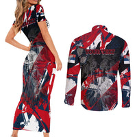 Serbia Couples Matching Short Sleeve Bodycon Dress and Long Sleeve Button Shirt Like the Phoenix – Rising from Ashes with Pride and Power