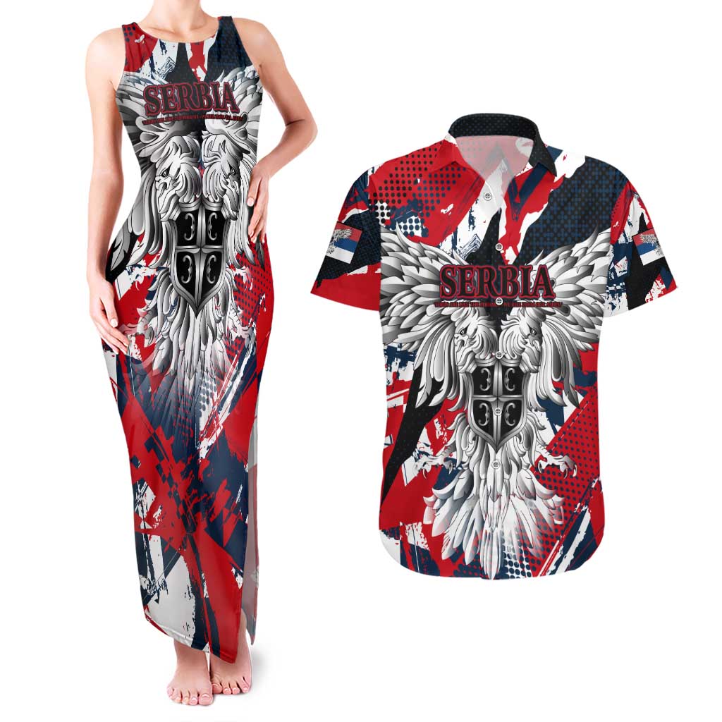 Serbia Couples Matching Tank Maxi Dress and Hawaiian Shirt Like the Phoenix – Rising from Ashes with Pride and Power