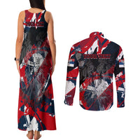 Serbia Couples Matching Tank Maxi Dress and Long Sleeve Button Shirt Like the Phoenix – Rising from Ashes with Pride and Power