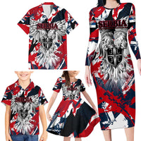 Serbia Family Matching Long Sleeve Bodycon Dress and Hawaiian Shirt Like the Phoenix – Rising from Ashes with Pride and Power
