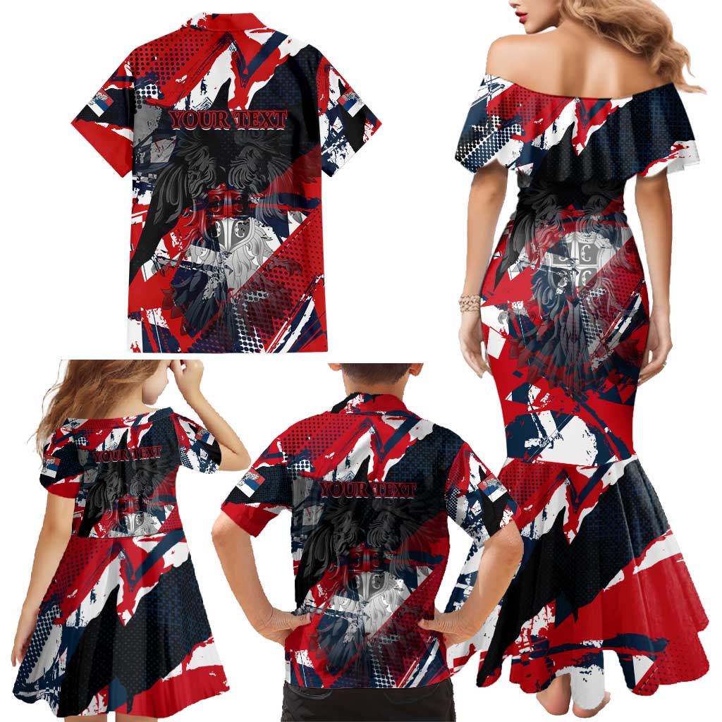 Serbia Family Matching Mermaid Dress and Hawaiian Shirt Like the Phoenix – Rising from Ashes with Pride and Power