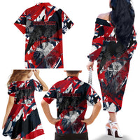 Serbia Family Matching Off The Shoulder Long Sleeve Dress and Hawaiian Shirt Like the Phoenix – Rising from Ashes with Pride and Power
