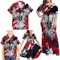 Serbia Family Matching Off Shoulder Maxi Dress and Hawaiian Shirt Like the Phoenix – Rising from Ashes with Pride and Power
