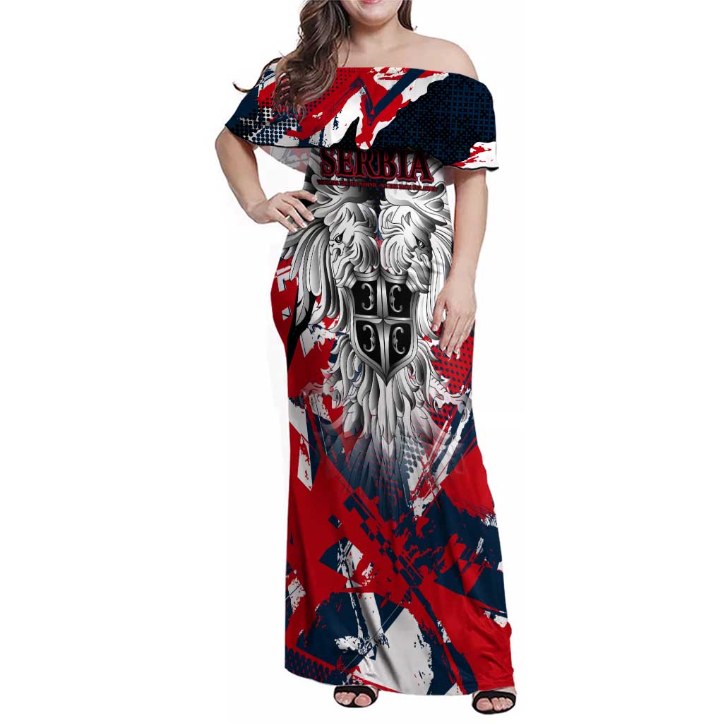 Serbia Family Matching Off Shoulder Maxi Dress and Hawaiian Shirt Like the Phoenix – Rising from Ashes with Pride and Power