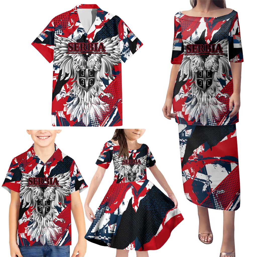 Serbia Family Matching Puletasi and Hawaiian Shirt Like the Phoenix – Rising from Ashes with Pride and Power