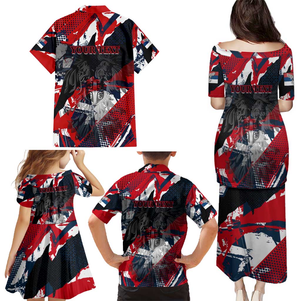 Serbia Family Matching Puletasi and Hawaiian Shirt Like the Phoenix – Rising from Ashes with Pride and Power