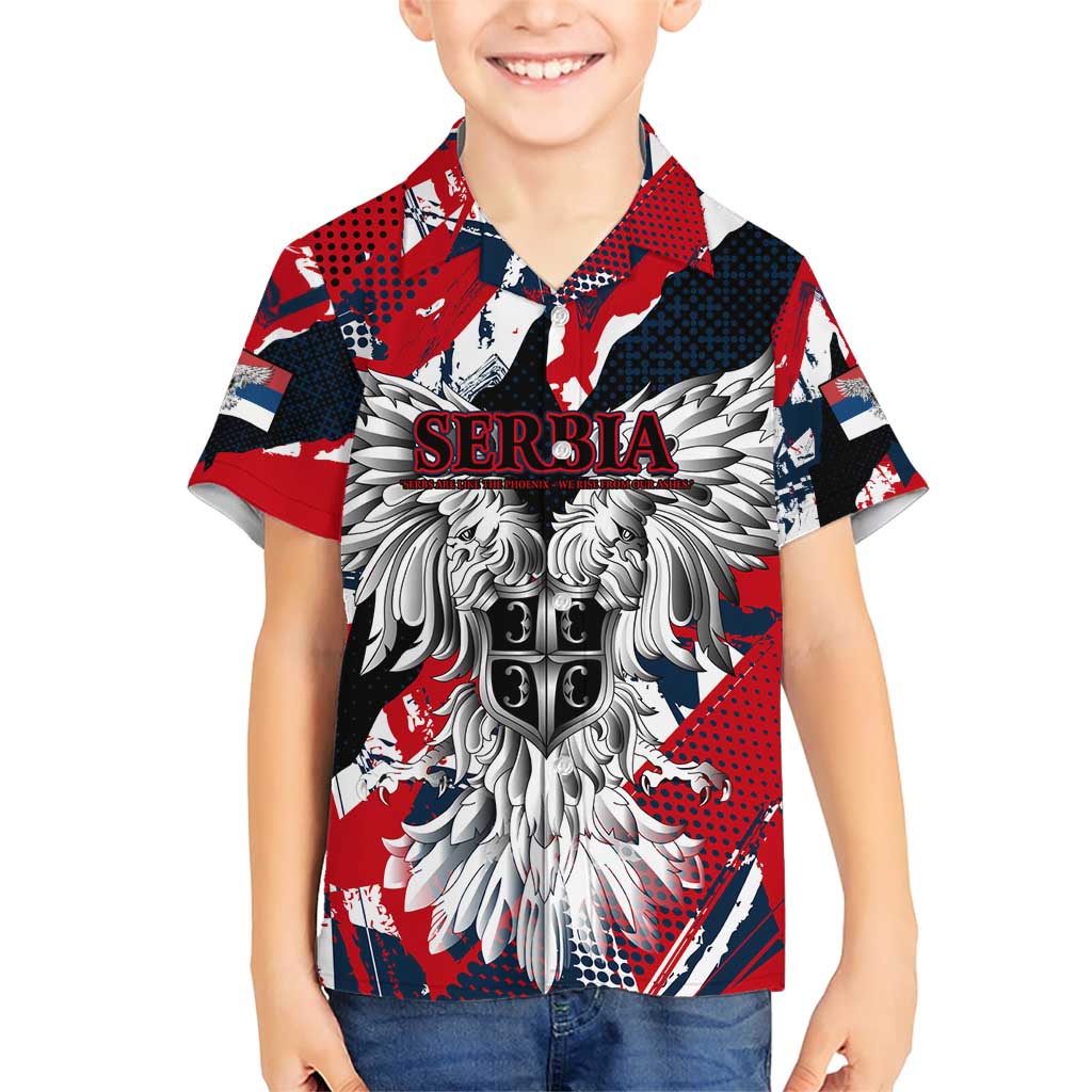 Serbia Family Matching Short Sleeve Bodycon Dress and Hawaiian Shirt Like the Phoenix – Rising from Ashes with Pride and Power