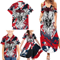 Serbia Family Matching Summer Maxi Dress and Hawaiian Shirt Like the Phoenix – Rising from Ashes with Pride and Power