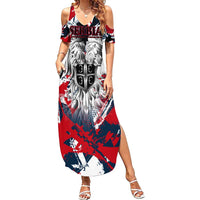 Serbia Family Matching Summer Maxi Dress and Hawaiian Shirt Like the Phoenix – Rising from Ashes with Pride and Power