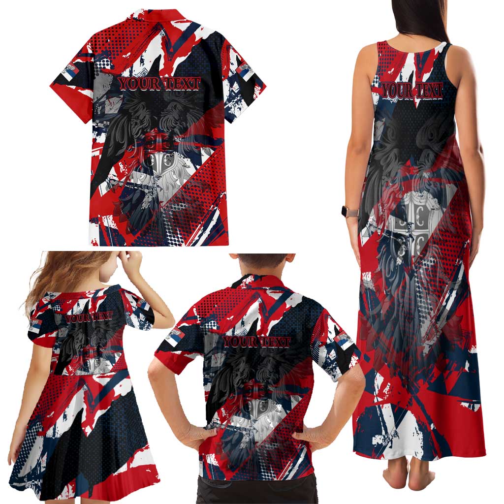 Serbia Family Matching Tank Maxi Dress and Hawaiian Shirt Like the Phoenix – Rising from Ashes with Pride and Power
