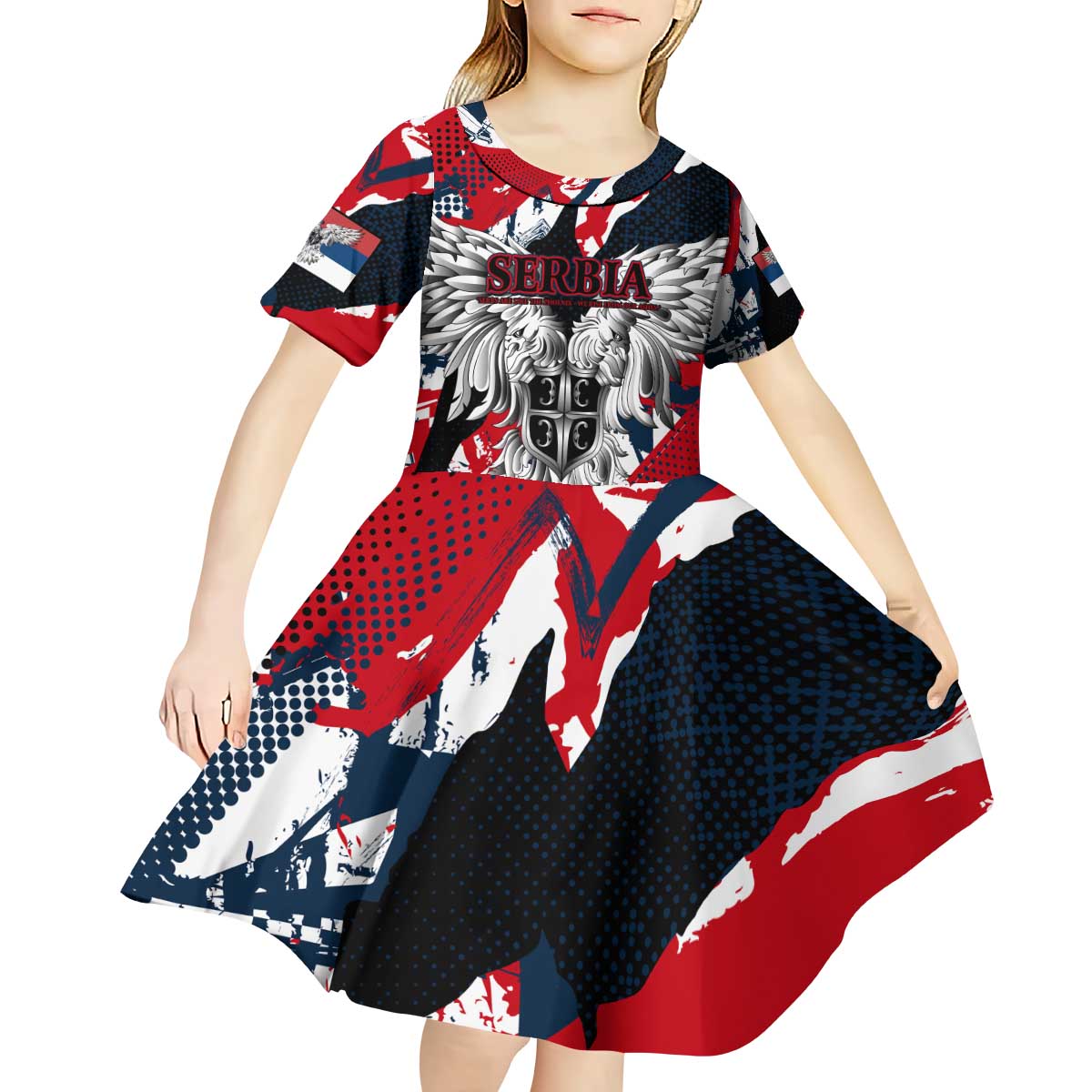 Serbia Kid Short Sleeve Dress Like the Phoenix – Rising from Ashes with Pride and Power