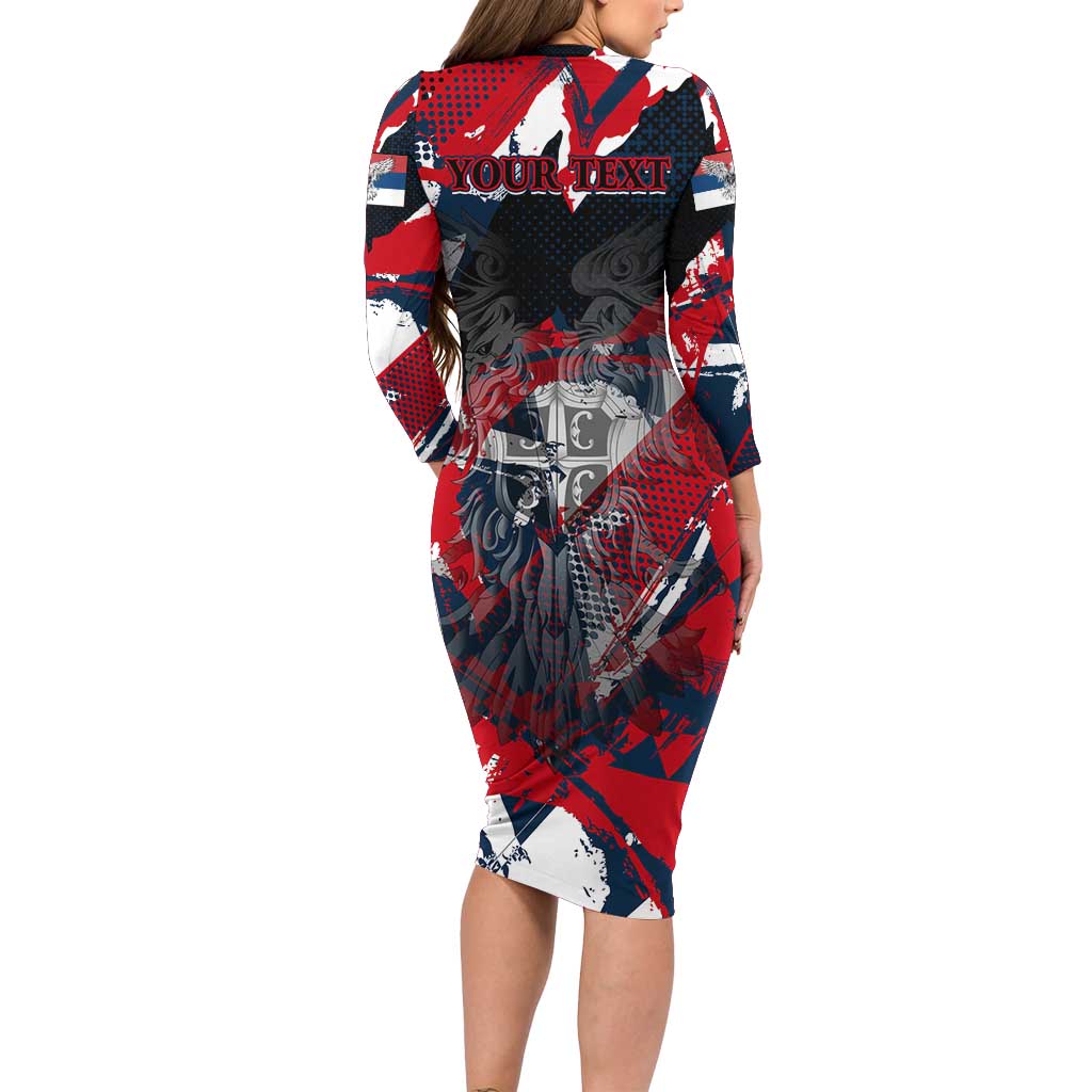 Serbia Long Sleeve Bodycon Dress Like the Phoenix – Rising from Ashes with Pride and Power