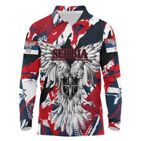 Serbia Long Sleeve Polo Shirt Like the Phoenix – Rising from Ashes with Pride and Power