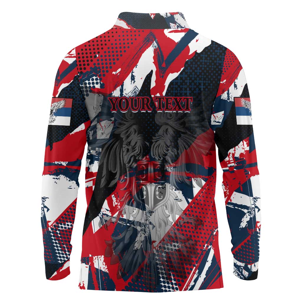 Serbia Long Sleeve Polo Shirt Like the Phoenix – Rising from Ashes with Pride and Power