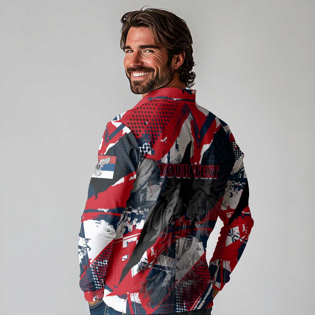Serbia Long Sleeve Polo Shirt Like the Phoenix – Rising from Ashes with Pride and Power