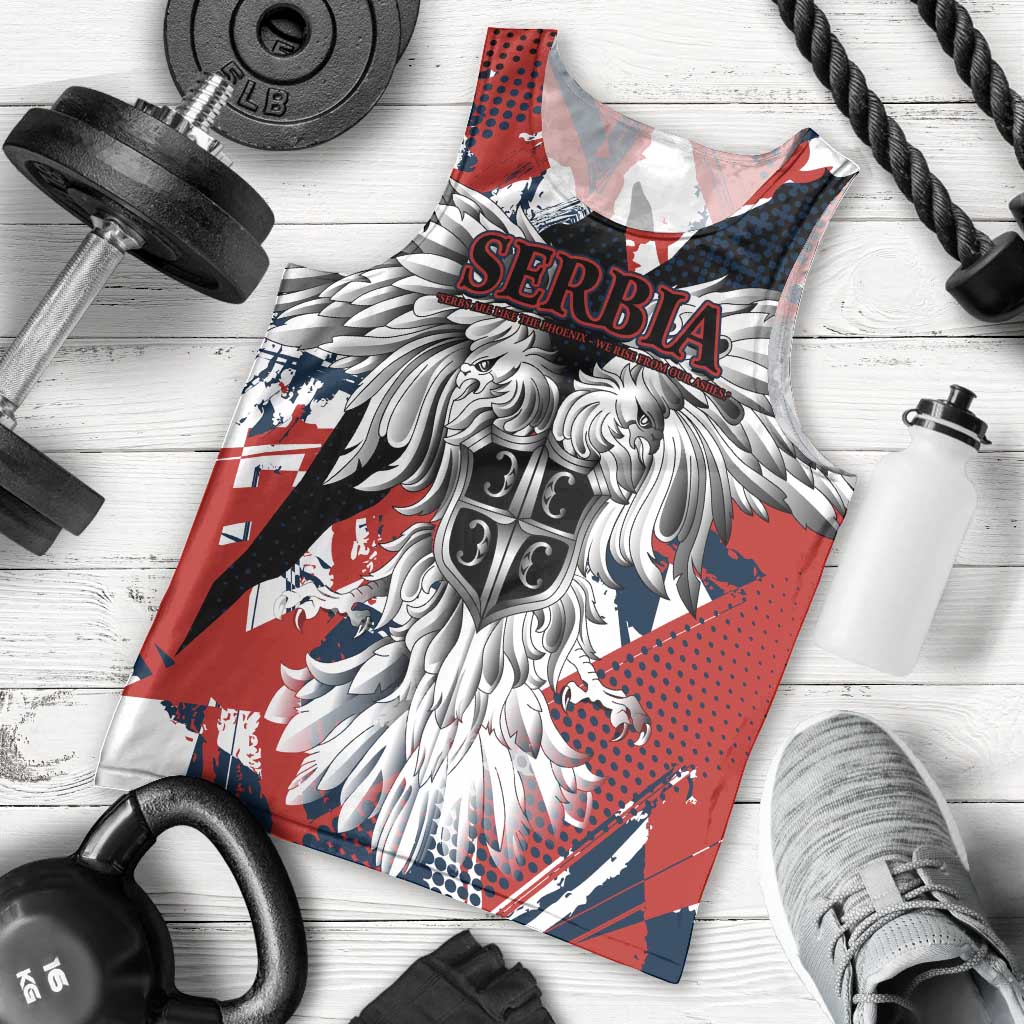 Serbia Men Tank Top Like the Phoenix – Rising from Ashes with Pride and Power