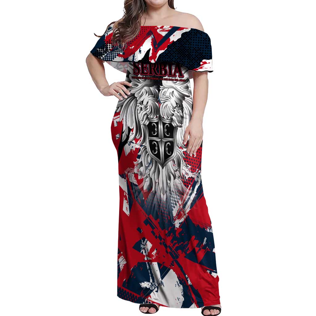 Serbia Off Shoulder Maxi Dress Like the Phoenix – Rising from Ashes with Pride and Power