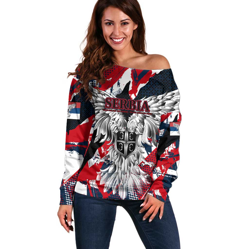 Serbia Off Shoulder Sweater Like the Phoenix – Rising from Ashes with Pride and Power