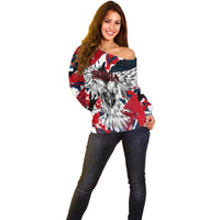 Serbia Off Shoulder Sweater Like the Phoenix – Rising from Ashes with Pride and Power