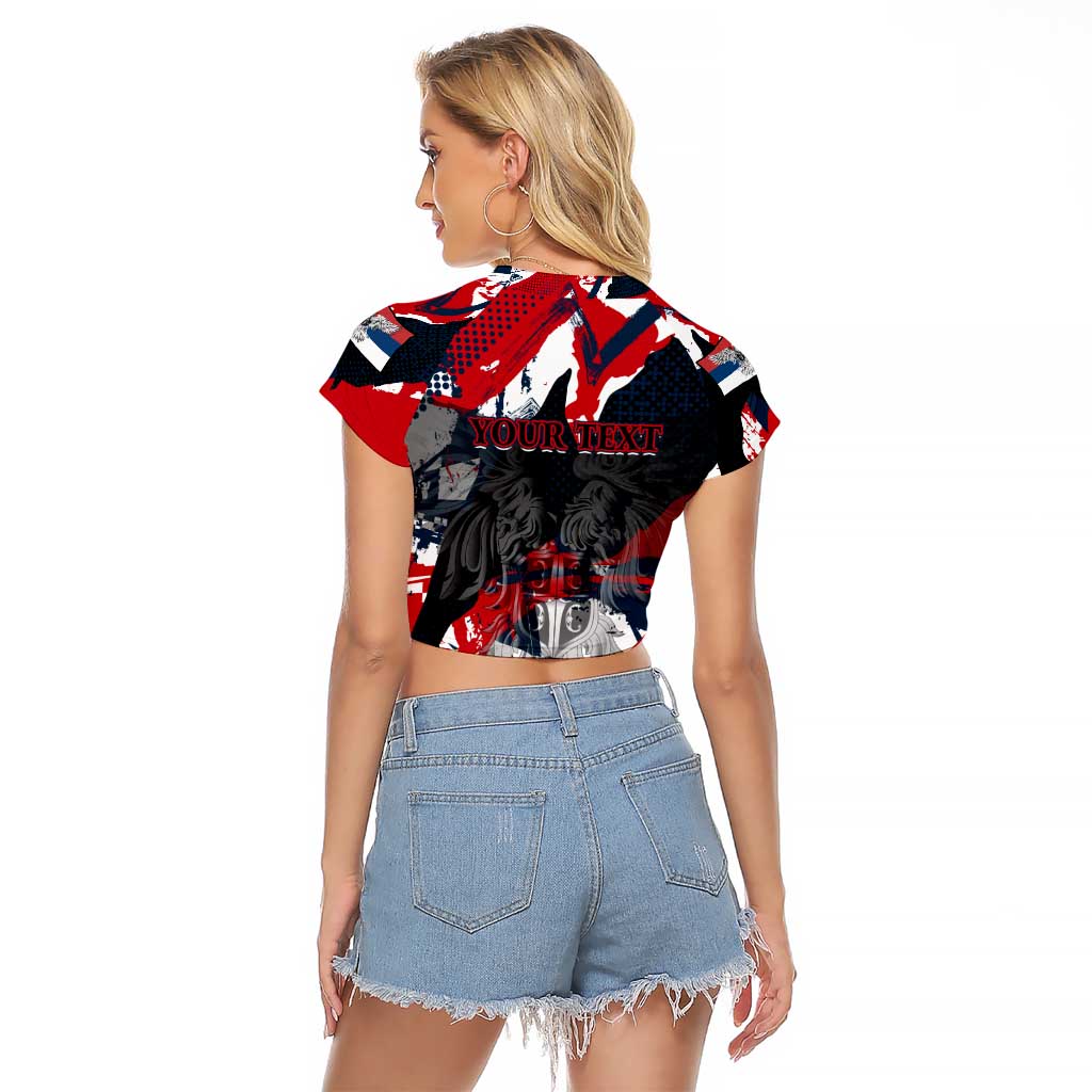 Serbia Raglan Cropped T Shirt Like the Phoenix – Rising from Ashes with Pride and Power