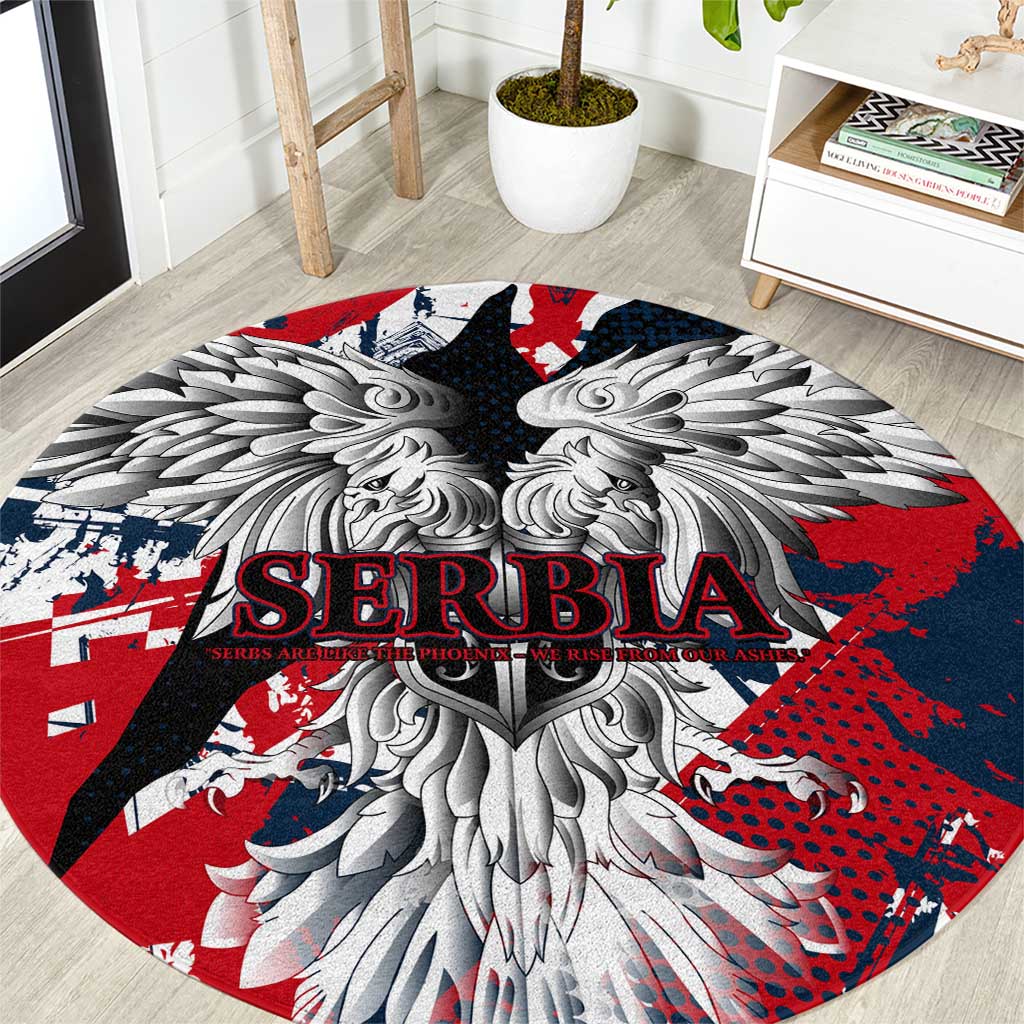 Serbia Round Carpet Like the Phoenix – Rising from Ashes with Pride and Power