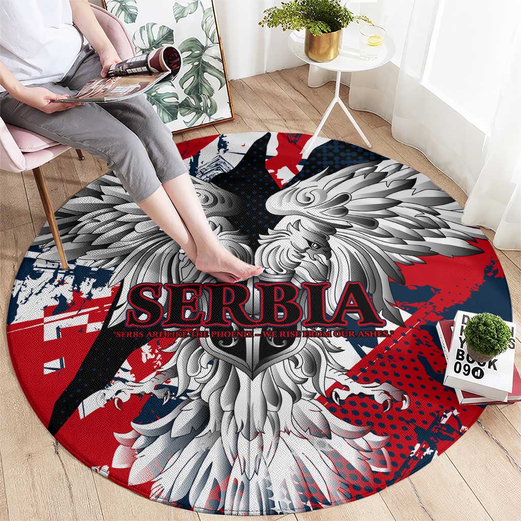Serbia Round Carpet Like the Phoenix – Rising from Ashes with Pride and Power