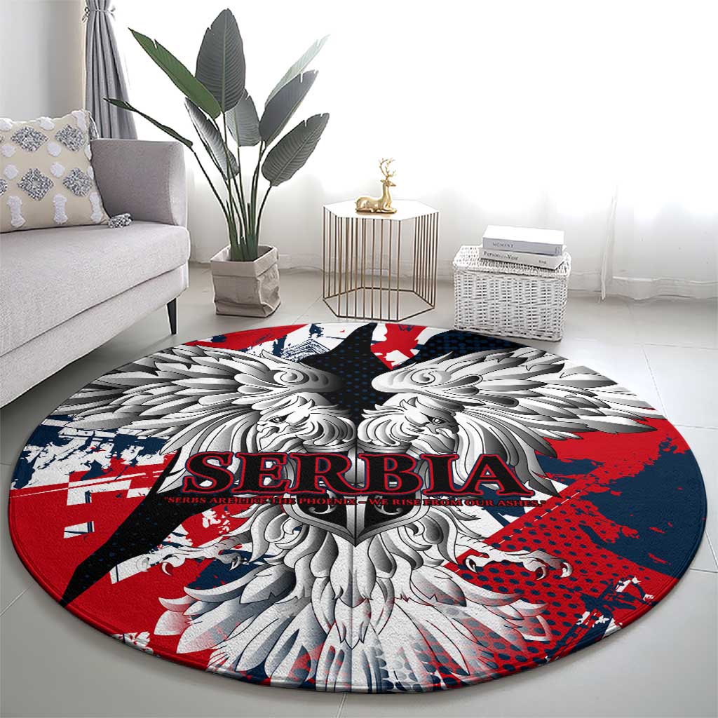 Serbia Round Carpet Like the Phoenix – Rising from Ashes with Pride and Power