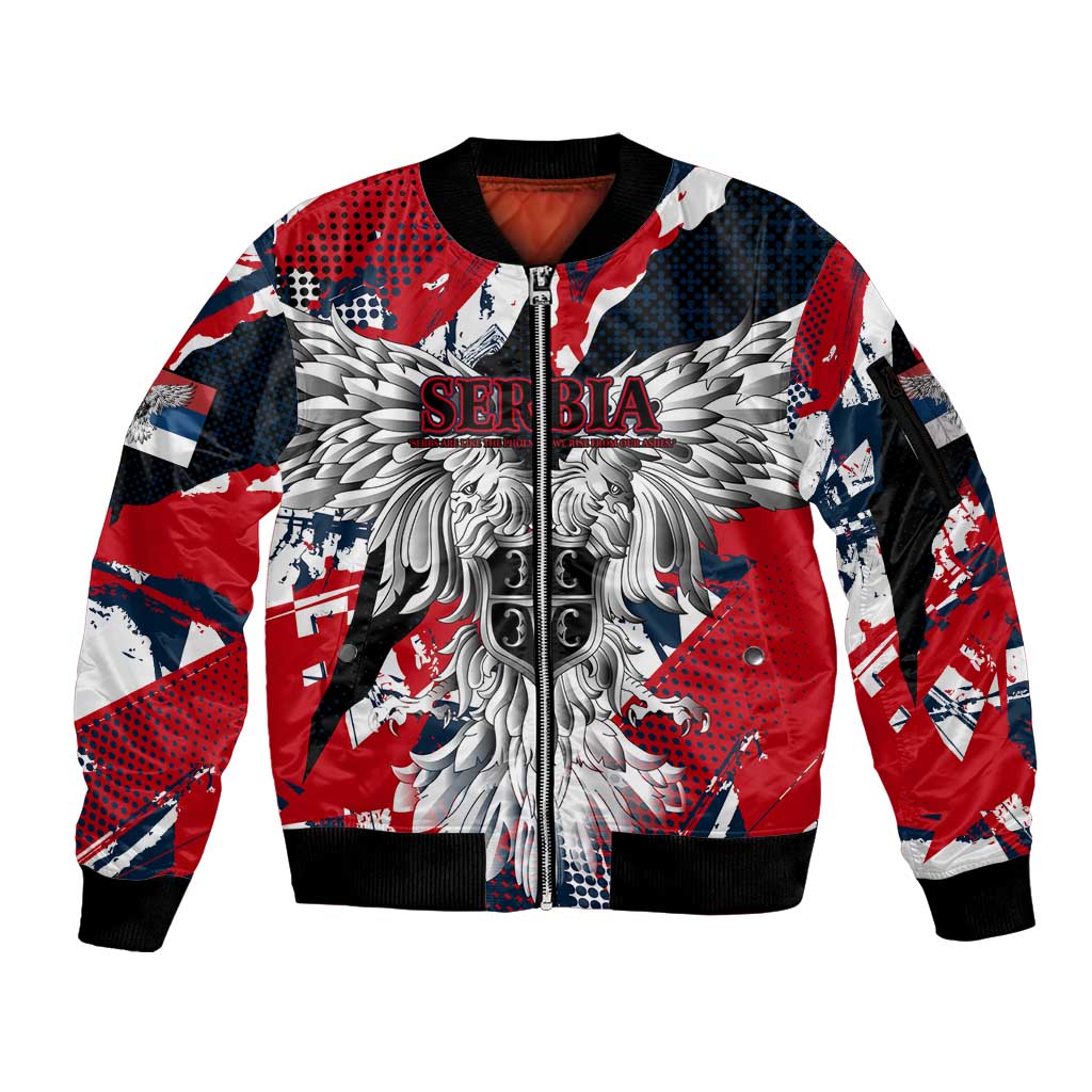 Serbia Sleeve Zip Bomber Jacket Like the Phoenix – Rising from Ashes with Pride and Power