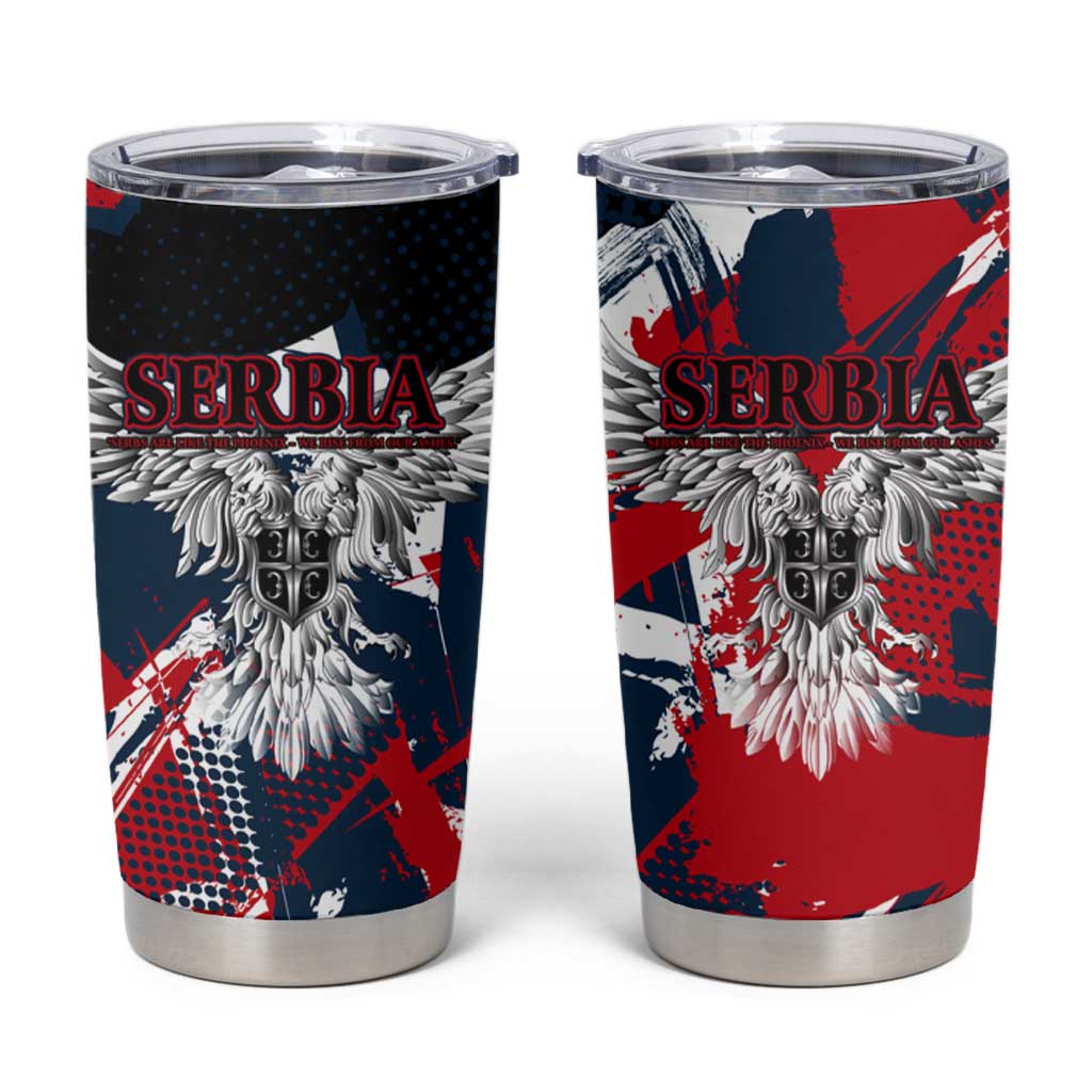 Serbia Tumbler Cup Like the Phoenix – Rising from Ashes with Pride and Power