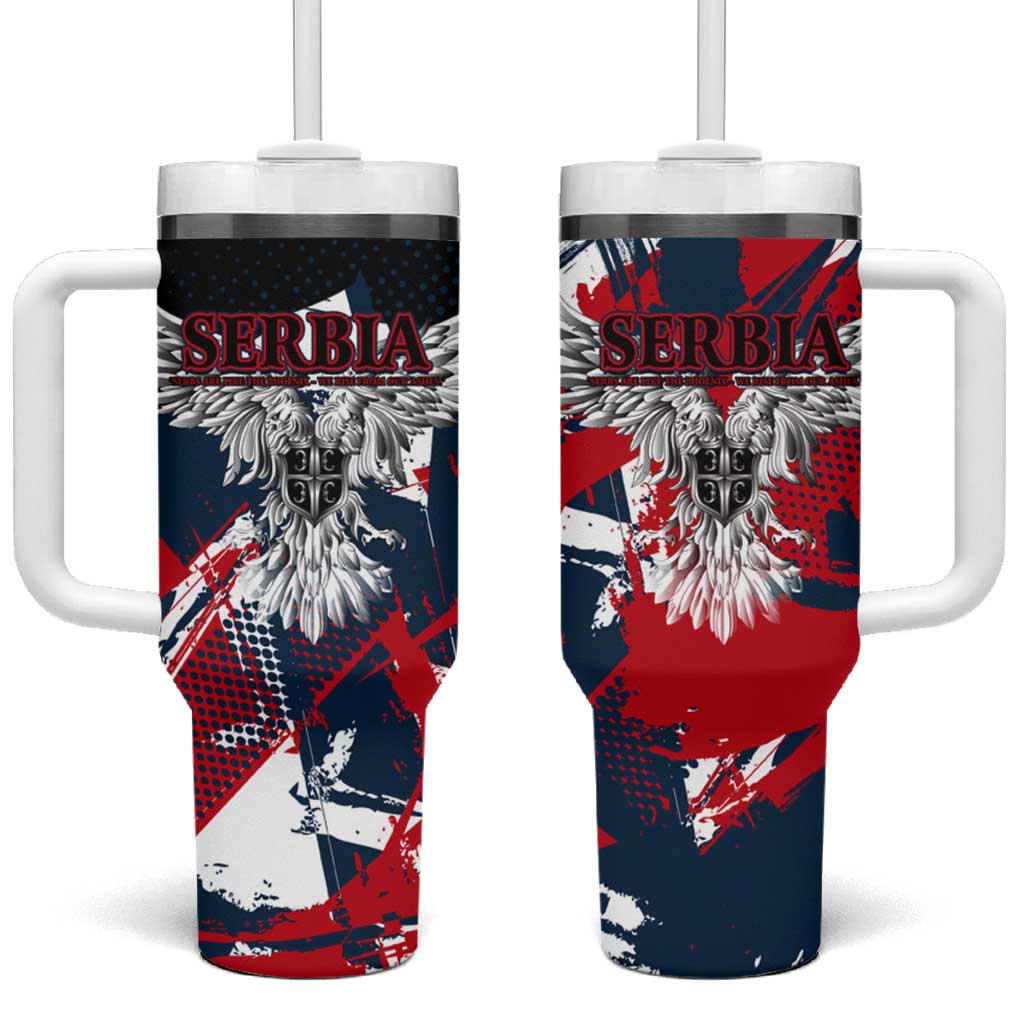 Serbia Tumbler With Handle Like the Phoenix – Rising from Ashes with Pride and Power