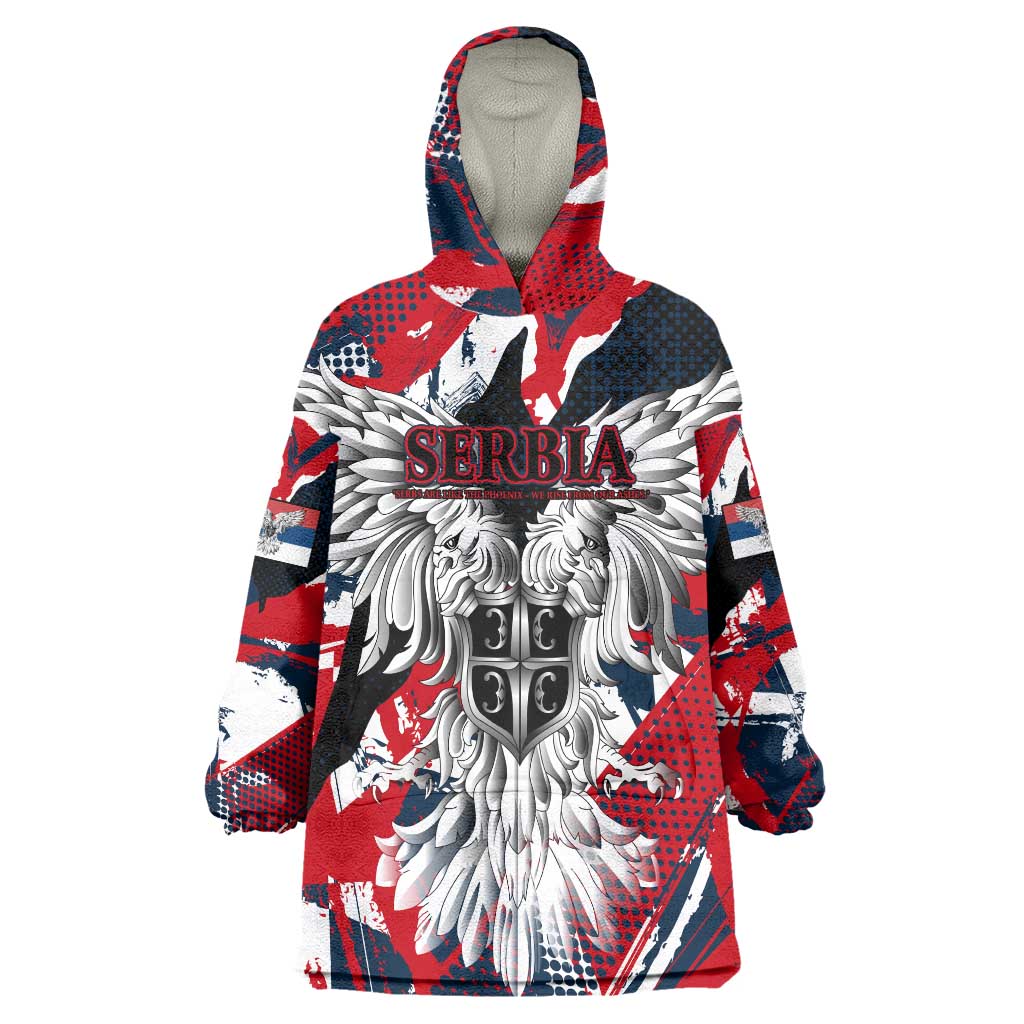 Serbia Wearable Blanket Hoodie Like the Phoenix – Rising from Ashes with Pride and Power