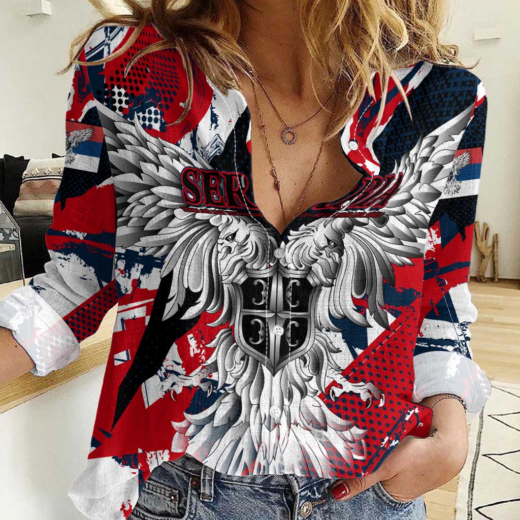 Serbia Women Casual Shirt Like the Phoenix – Rising from Ashes with Pride and Power