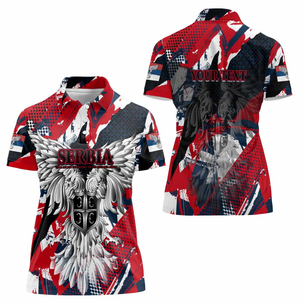 Serbia Women Polo Shirt Like the Phoenix – Rising from Ashes with Pride and Power