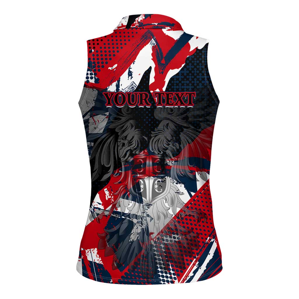 Serbia Women Sleeveless Polo Shirt Like the Phoenix – Rising from Ashes with Pride and Power