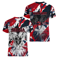 Serbia Women V-Neck T-Shirt Like the Phoenix – Rising from Ashes with Pride and Power