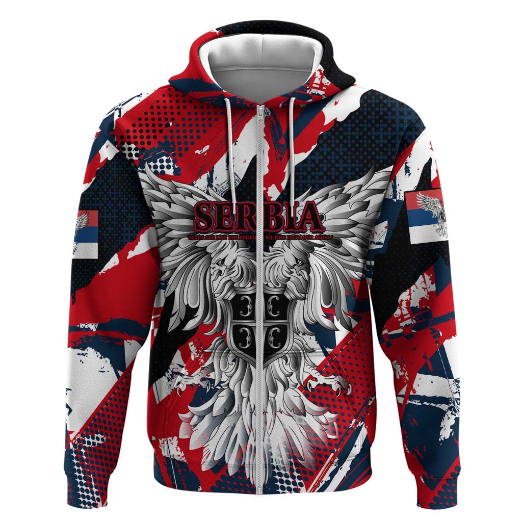 Serbia Zip Hoodie Like the Phoenix – Rising from Ashes with Pride and Power