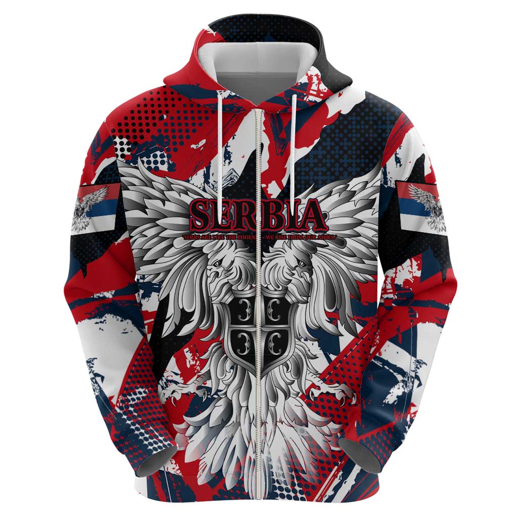 Serbia Zip Hoodie Like the Phoenix – Rising from Ashes with Pride and Power