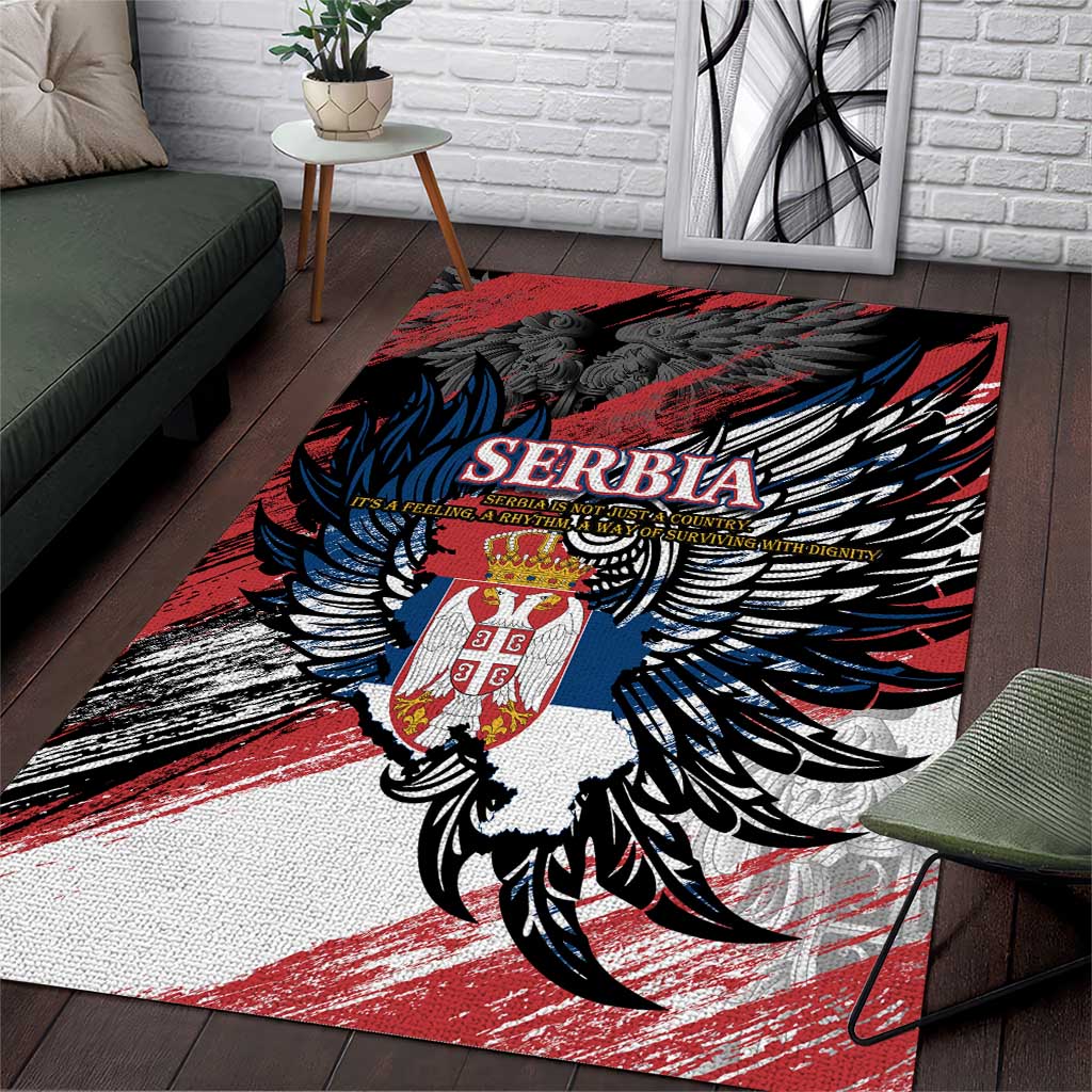 Serbia Area Rug Wings of the Nation Crown of Heritage