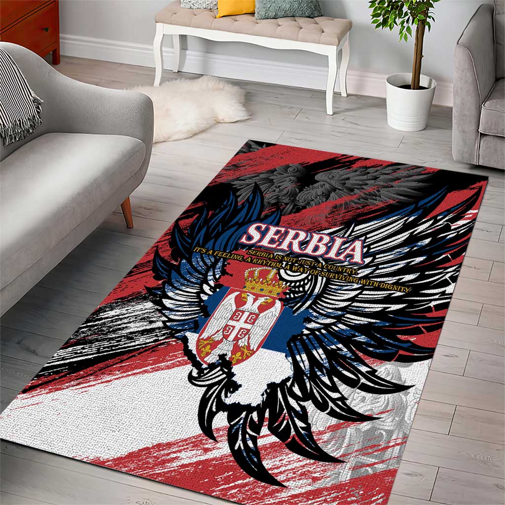 Serbia Area Rug Wings of the Nation Crown of Heritage