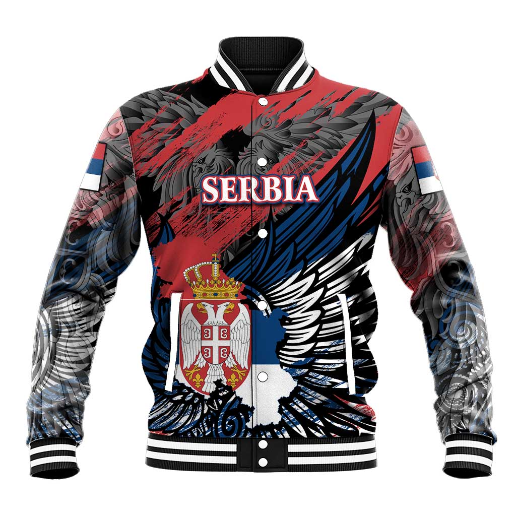Serbia Baseball Jacket Wings of the Nation Crown of Heritage