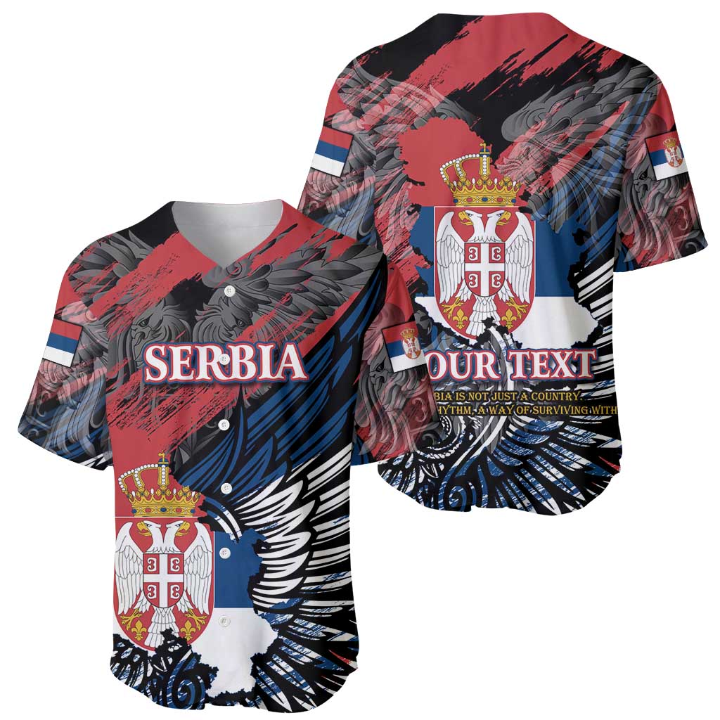 Serbia Baseball Jersey Wings of the Nation Crown of Heritage