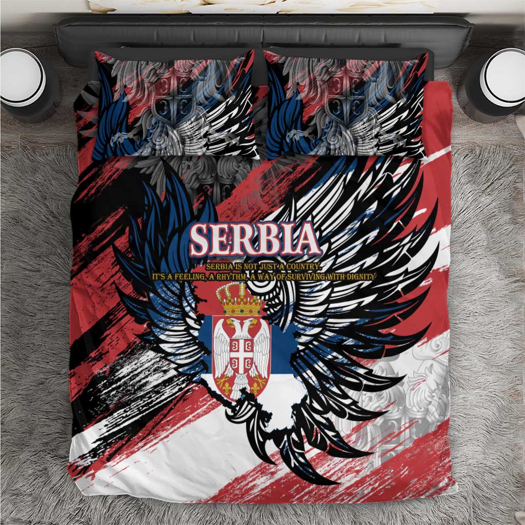 Serbia Bedding Set Wings of the Nation Crown of Heritage